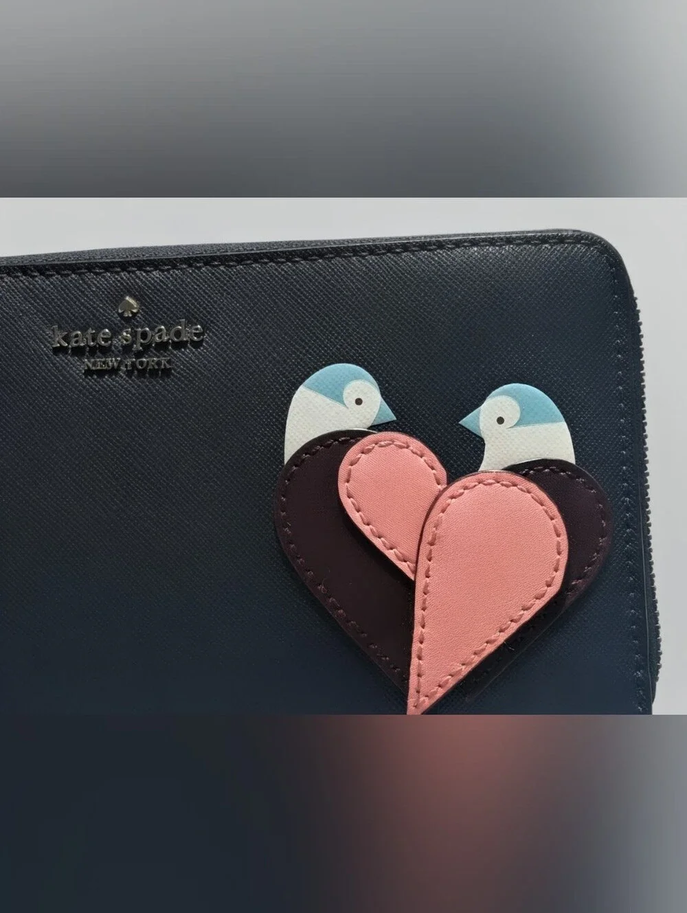Kate Spade New York Nightcap Navy Large Continental Love Birds Wallet